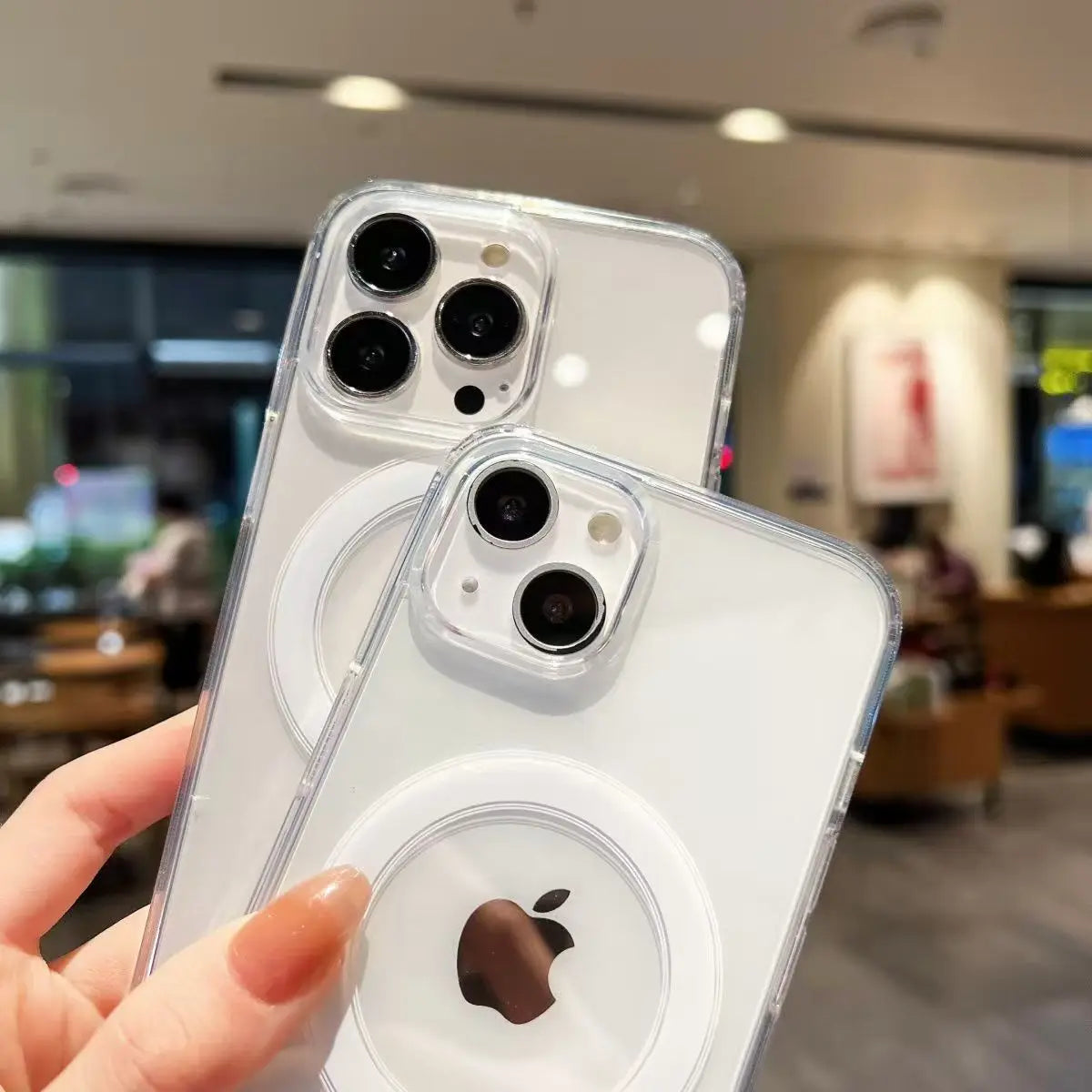 Coque transparente magnétique originale pour iPhone 18 17 Air 16 15 14 13 12 11 Pro Max XS XR 7 8 Plus 16e 17e compatible avec Magsafe